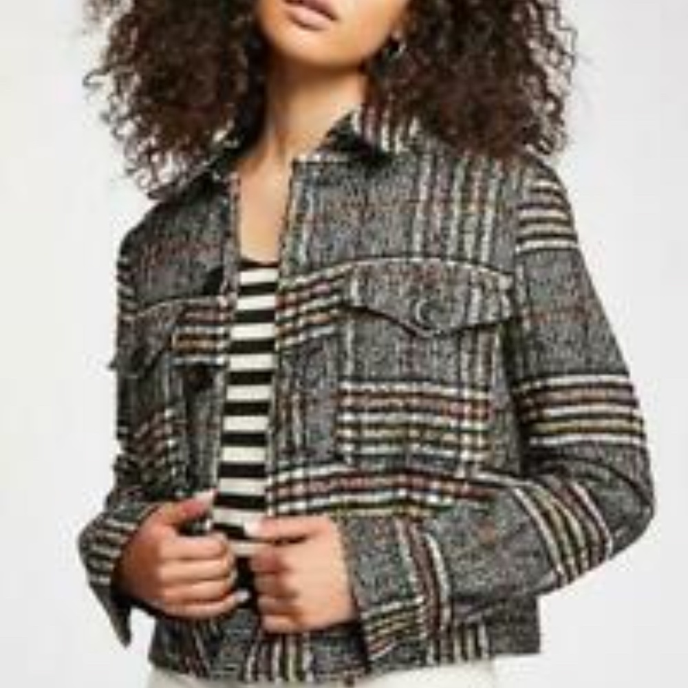 Eisenhower plaid tweed cropped fit jacket - Picture 2 of 8